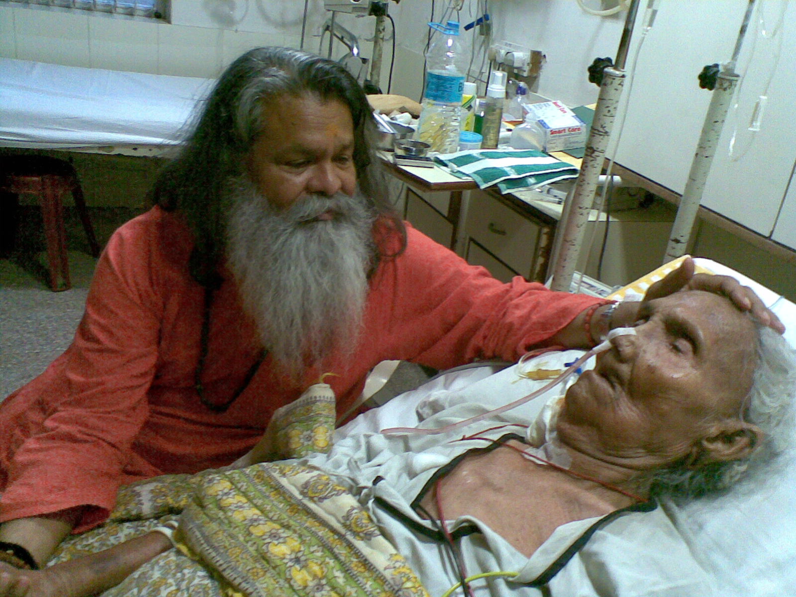 Mataji - the mother of H.H. Vishwaguru Mahamandaleshwar Paramhans Swami Maheshwarananda - is in hospital