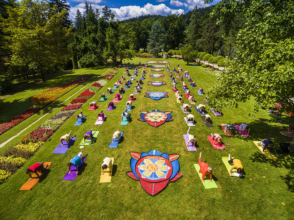 Family Yoga Festival in Mozirje Botanical Garden in Slovenia, to mark IDY 2017