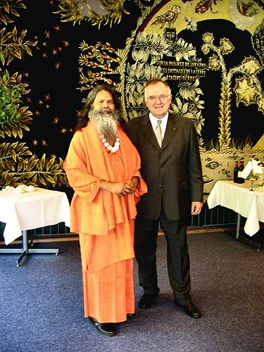 Swamiji with Secretary General, Mr. Walther Schwimmer