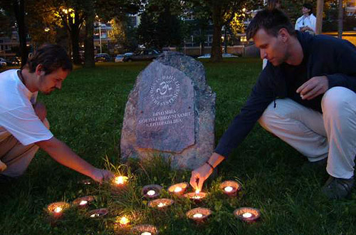 Candles for pease in Zagreb